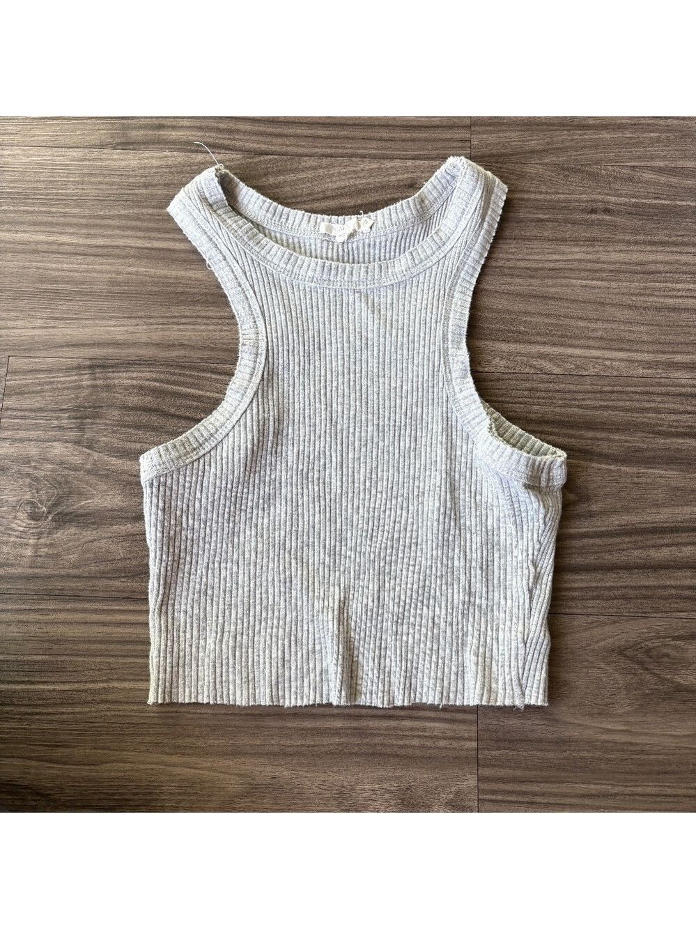 NIA The Brand Grey Racerback Ribbed Tank Top XS